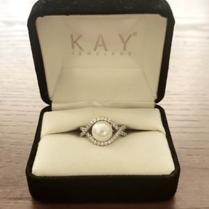 Kay Jewelers Sterling Silver Cultured Pearl Ring